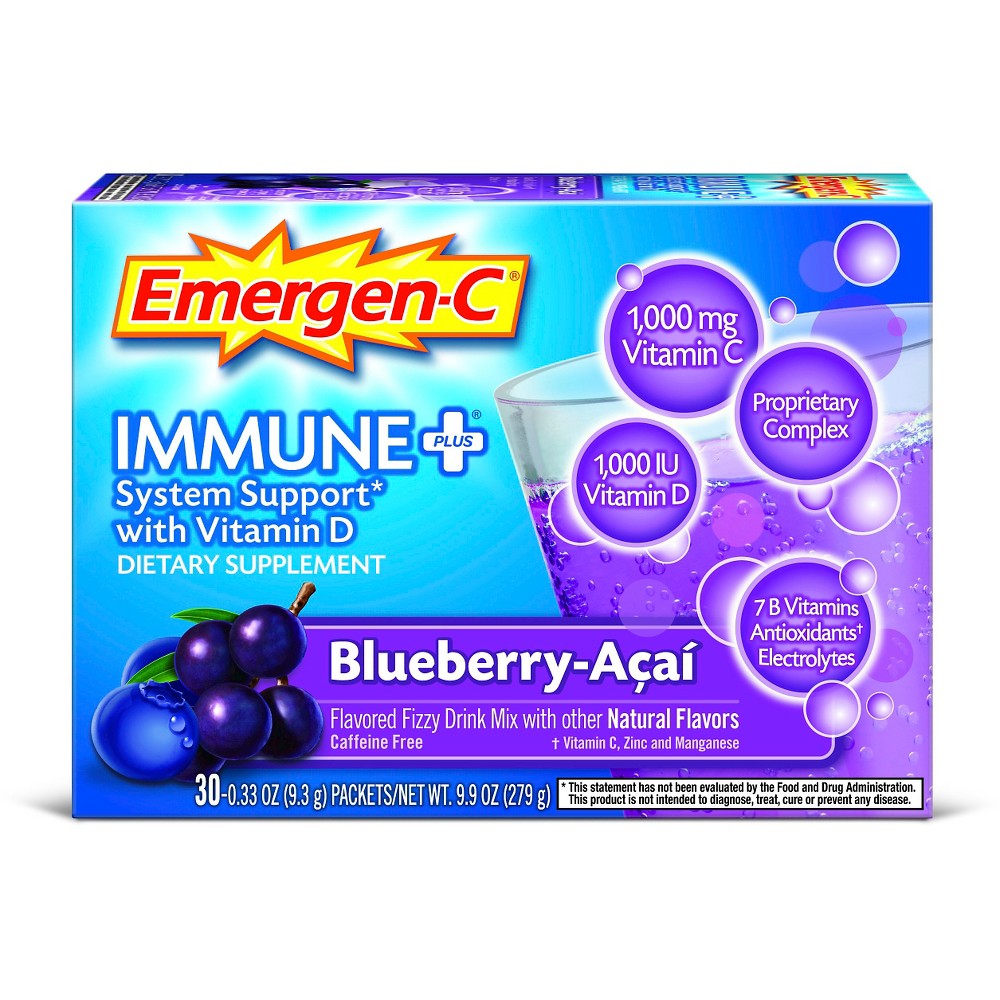 UPC 885898000079 product image for Emergen-C Blueberry- Acai Immune + System Support Powder - 9.9 oz | upcitemdb.com