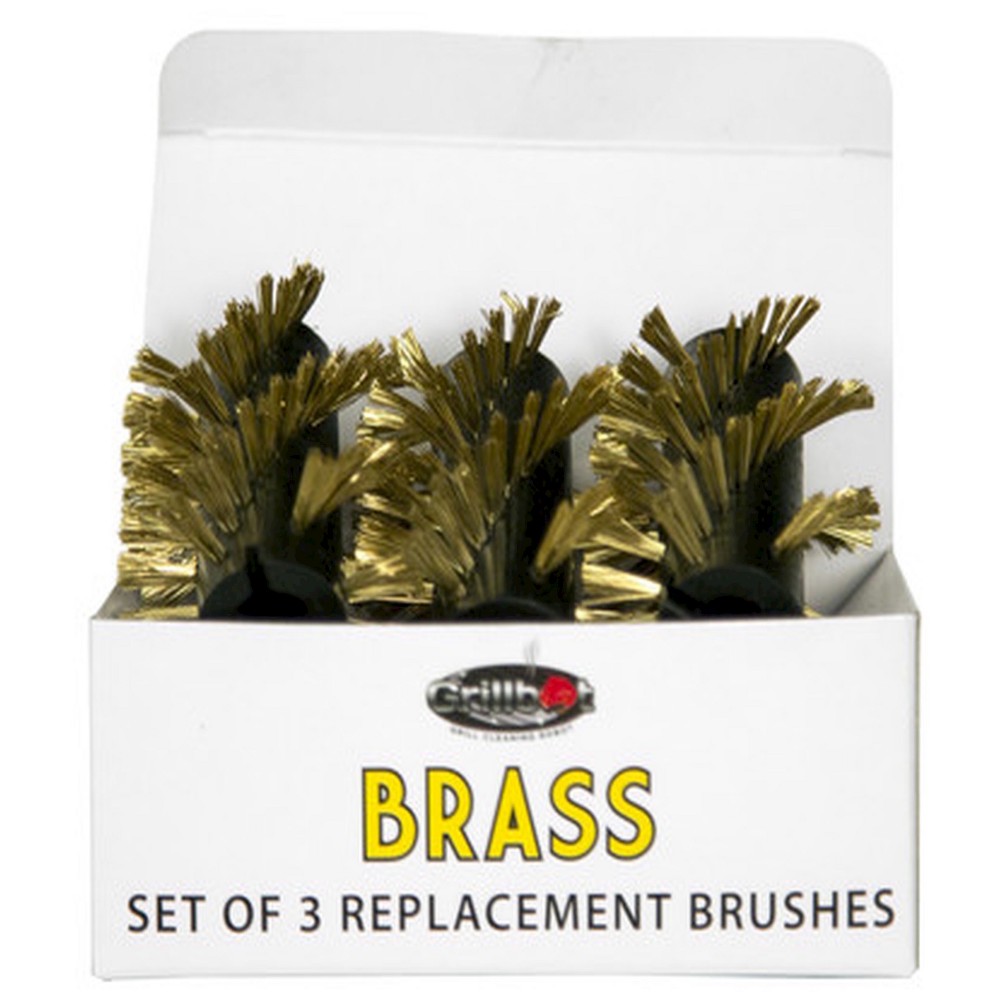 UPC 857578004042 product image for Grill Cleaning Brush: Grillbot 3 pack Metal Brush Cleaning Head, Antique Brass | upcitemdb.com