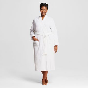 white fuzzy robe