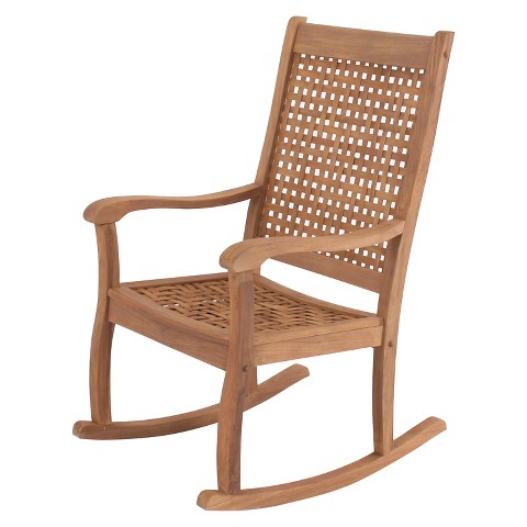 Willow Bay Patio Rocking Chair w Woven Seat & Ba Tar