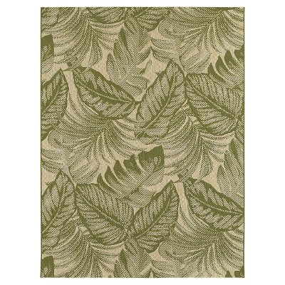 7'x10' Outdoor Rug - Tropical Leaves Green - Threshold™