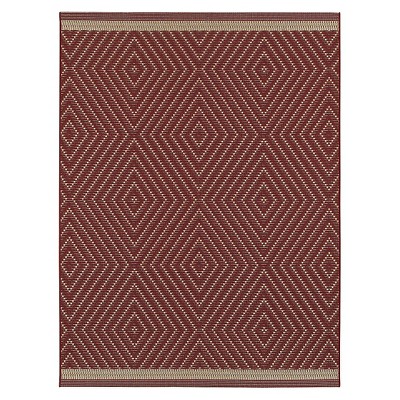 8'x10' Outdoor Rug - Oxblood Textured Diamond - Smith & Hawken®
