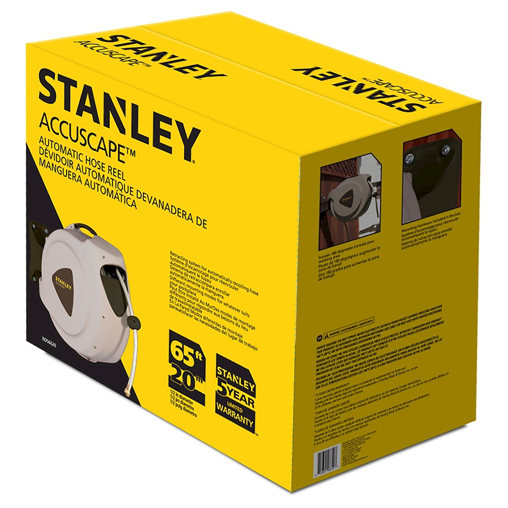 UPC 844841066203 - Garden Hose: Stanley Accuscape 65' Automatic Hose Reel,  Grey & Black