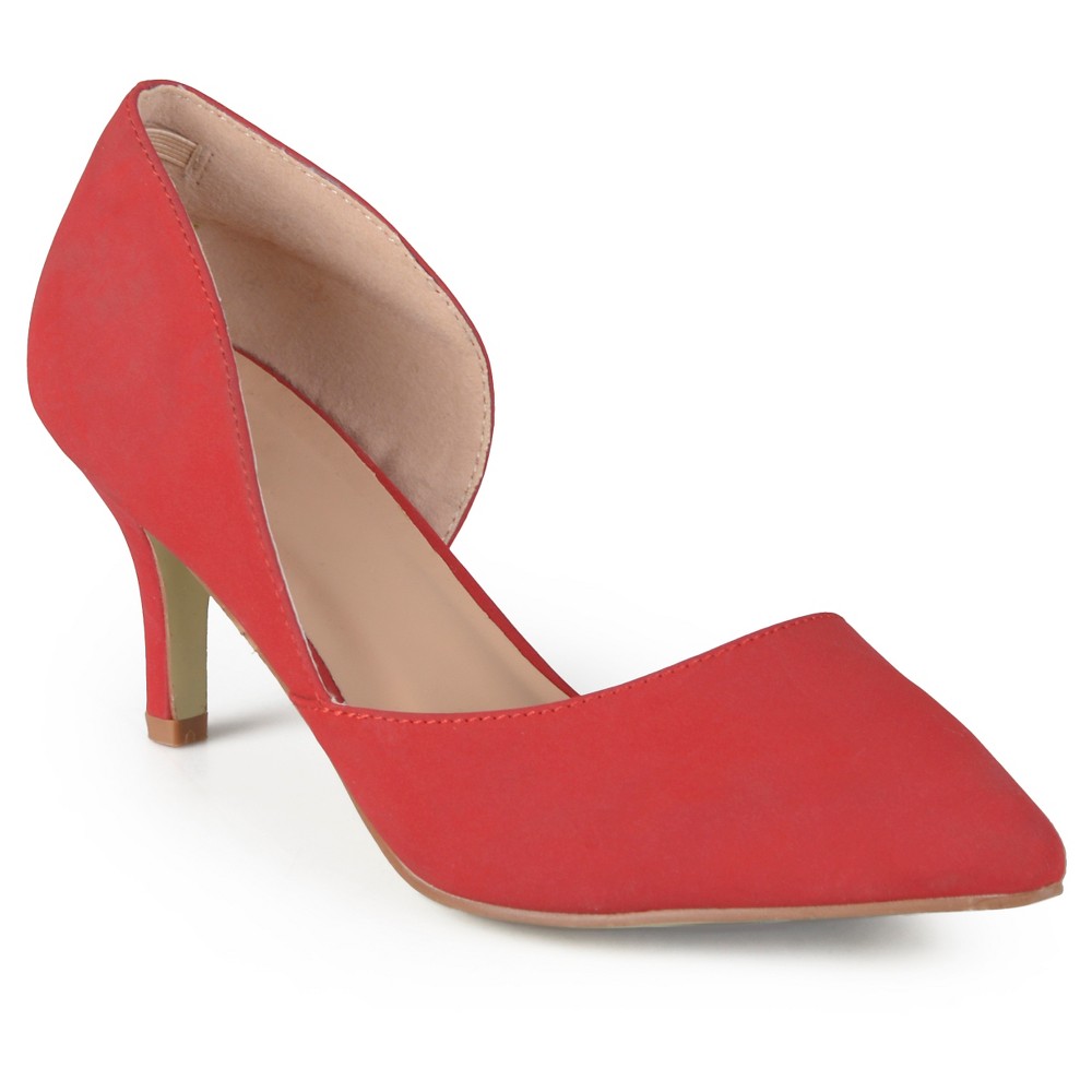 Journee Collection Women�s Hali Almond Toe CutOut Pumps Red 6