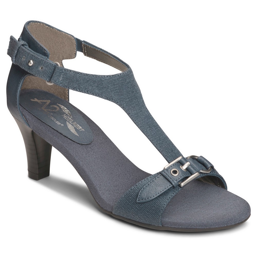 UPC 885833047510 product image for A2 by Aerosoles Women's Lollipowp Heeled T-Strap Sandals - Lite Chambray 8 | upcitemdb.com