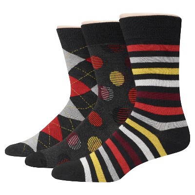Men's Hanes Premium 3Pack Dress Socks - Multi-Colored 6-12