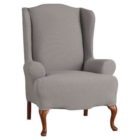 Sure Fit Stretch Seersucker Wing Chair Slipcover : Target
