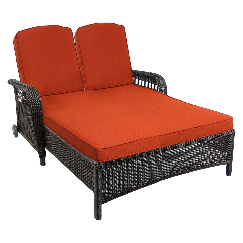 Threshold™ Madaga Wicker Patio Double Chaise Lounge   Terracotta