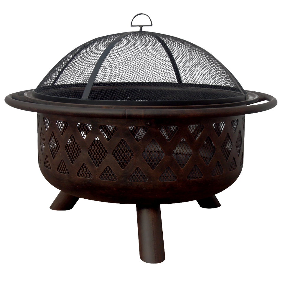 Crisscross Design Outdoor Fire Pit   Oil Rubbed Bronze