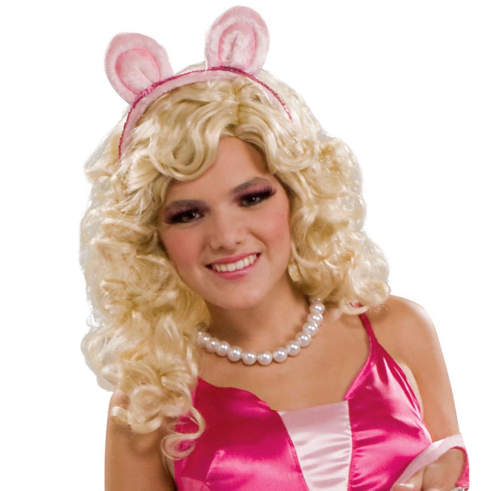 Womens The Muppets Miss Piggy Wig w/Ears & Tiara