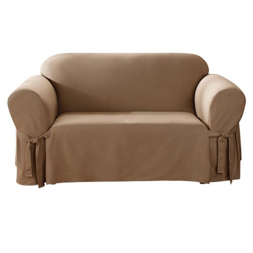 Cotton duck sofa slipcover claret sure fit ebay
