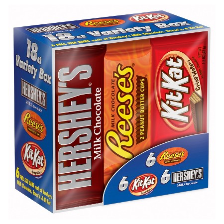 Hershey's Candy Bars Variety Pack 18 ct : Target