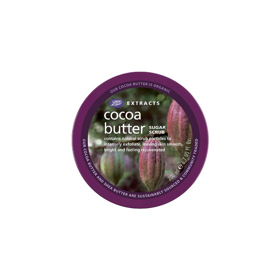 Boots Extracts Cocoa Butter Sugar Scrub   6.7 oz