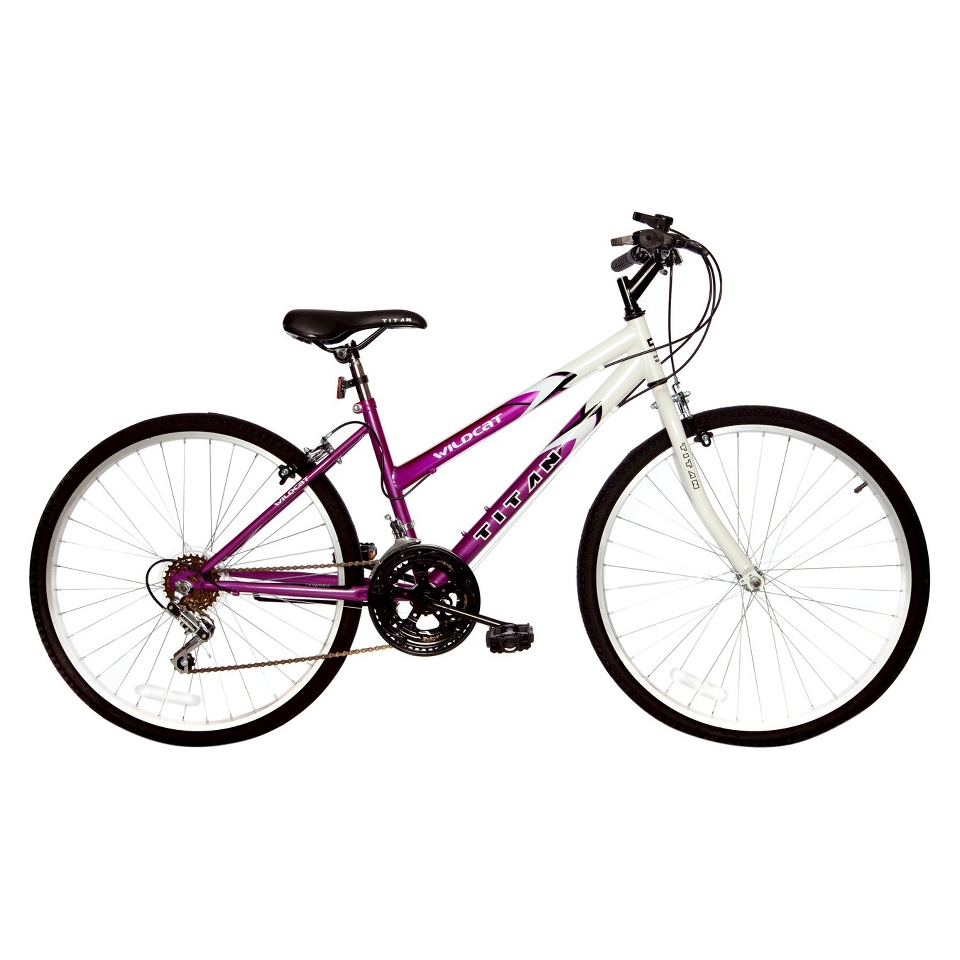 Titan Womens Wildcat 26 Mountain Bike   White/Lavender