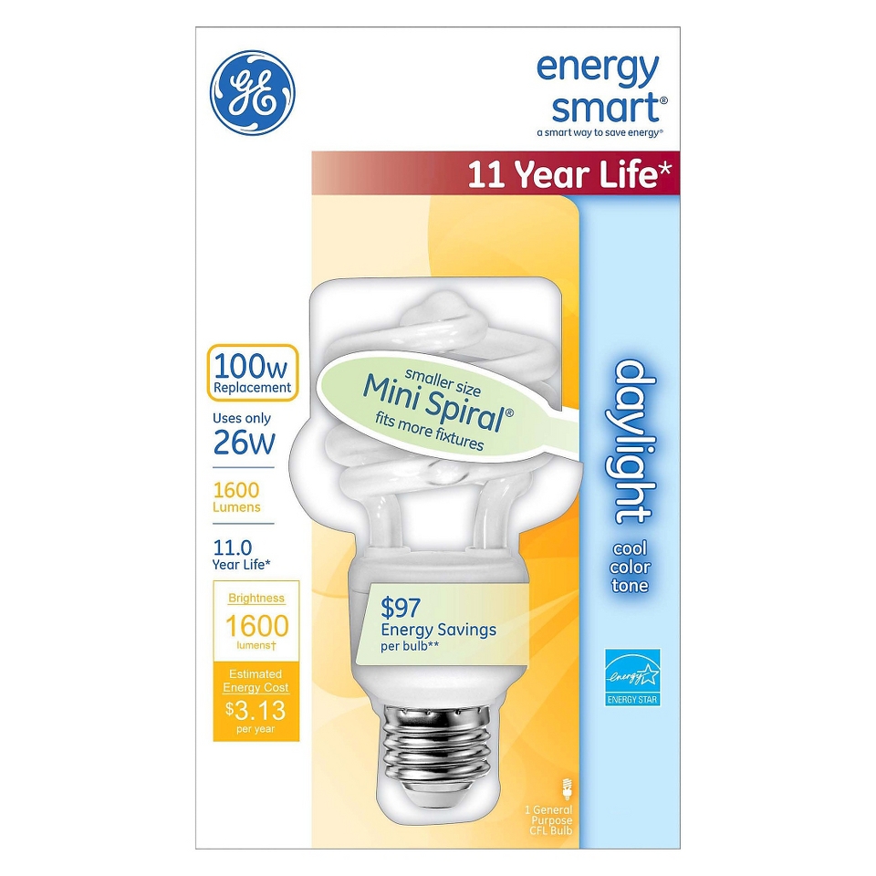 GE 100 Watt CFL Light Bulb   Daylight