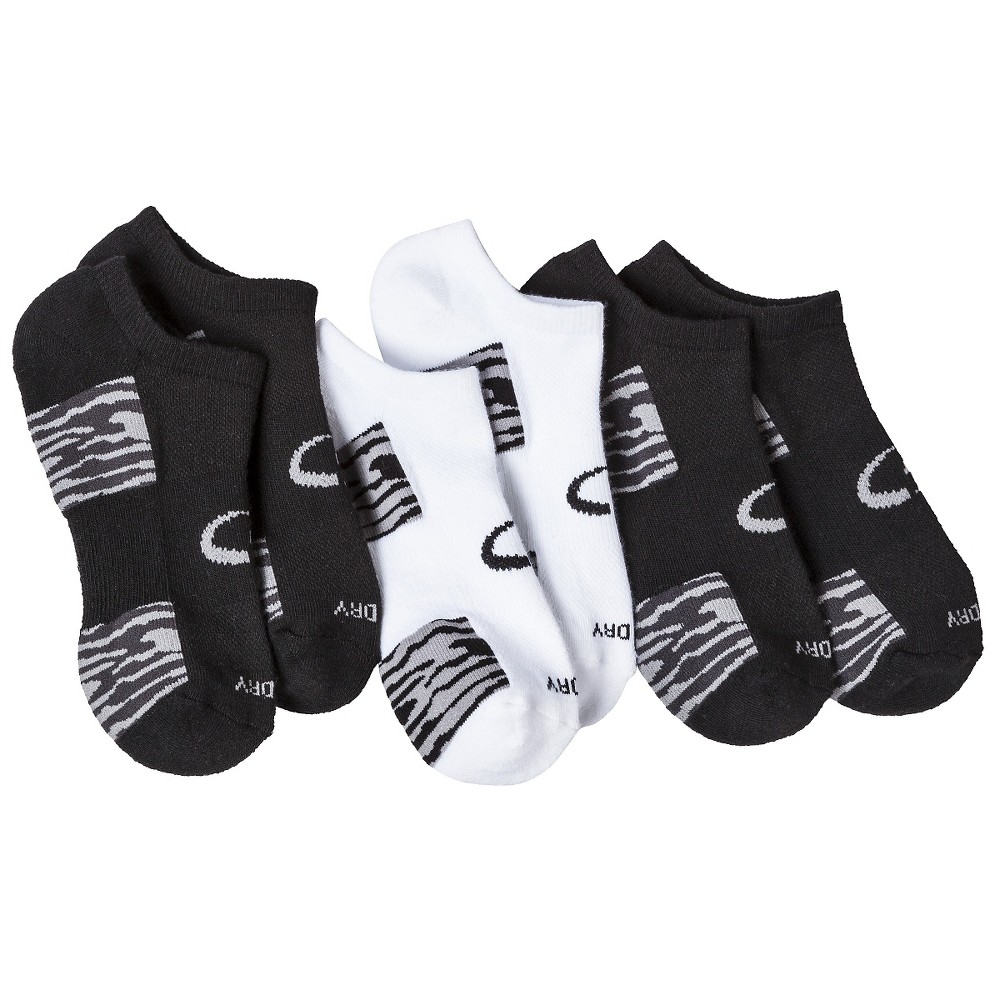 C9 BY CHAMPION WOMEN'S 3-PACK NO SHOW PATCH SOCKS - WHITE/BLUE 5-9