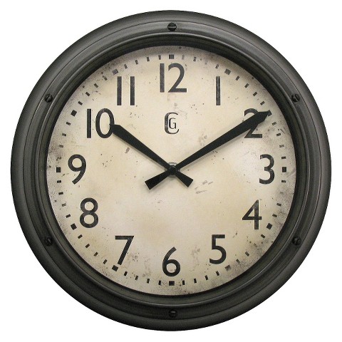 Geneva Plastic Wall Clock - Black (12