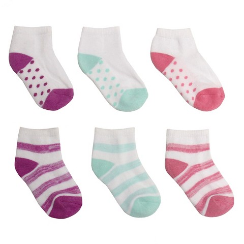 Toddler Girls' 6-Pack Low-Cut Socks - Multicolored : Target