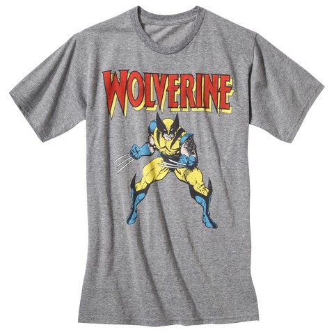 Men‘s Wolverine T-Shirt Gray : Target