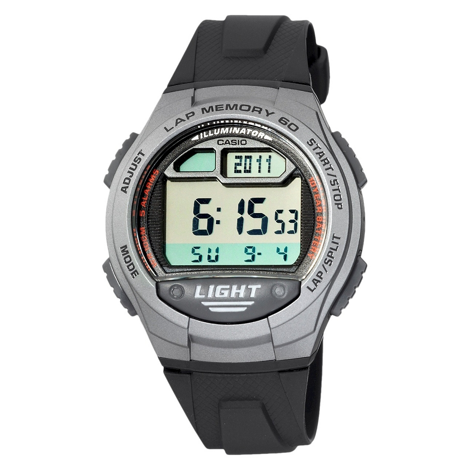 Casio Mens 60 Lap Runners Watch Black   W734 1AV