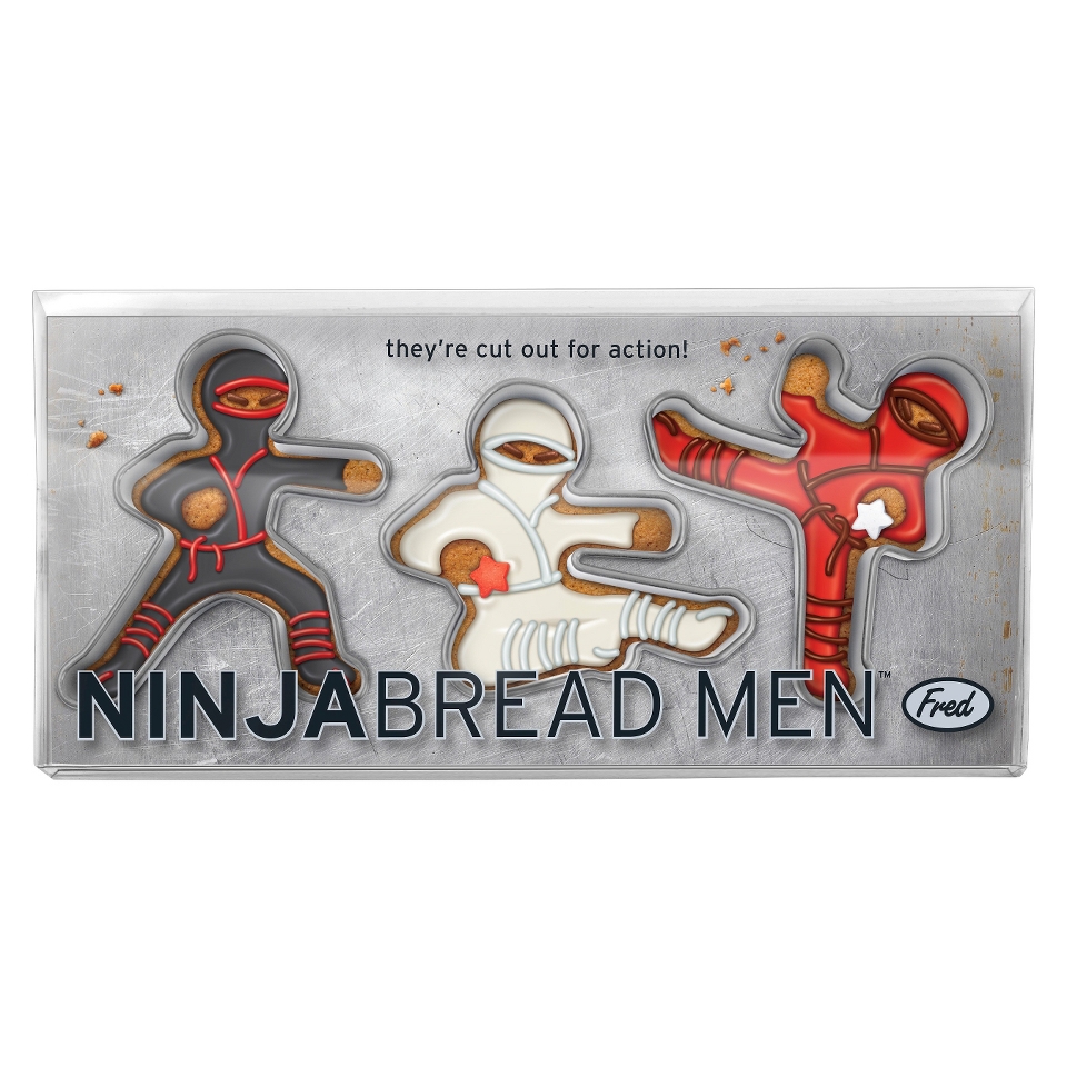 Fred 3 Piece Ninjabread Men Cookie Cutters   Silver