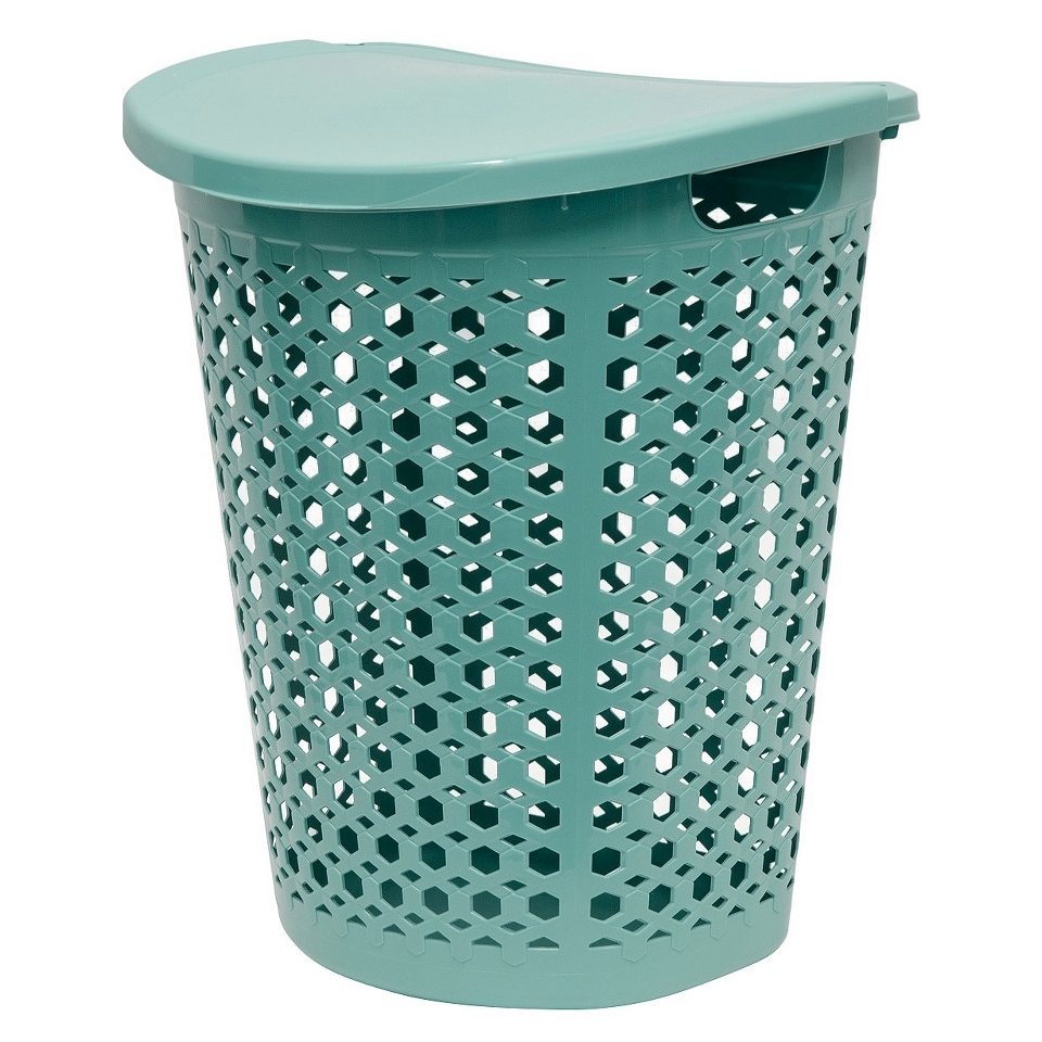 Home Logic Laundry Hamper with Lid   Teal