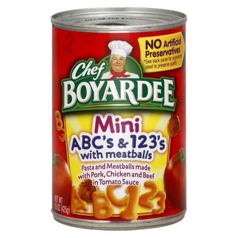 Chef Boyardee Mini ABC's & 123's with Meatballs : Target