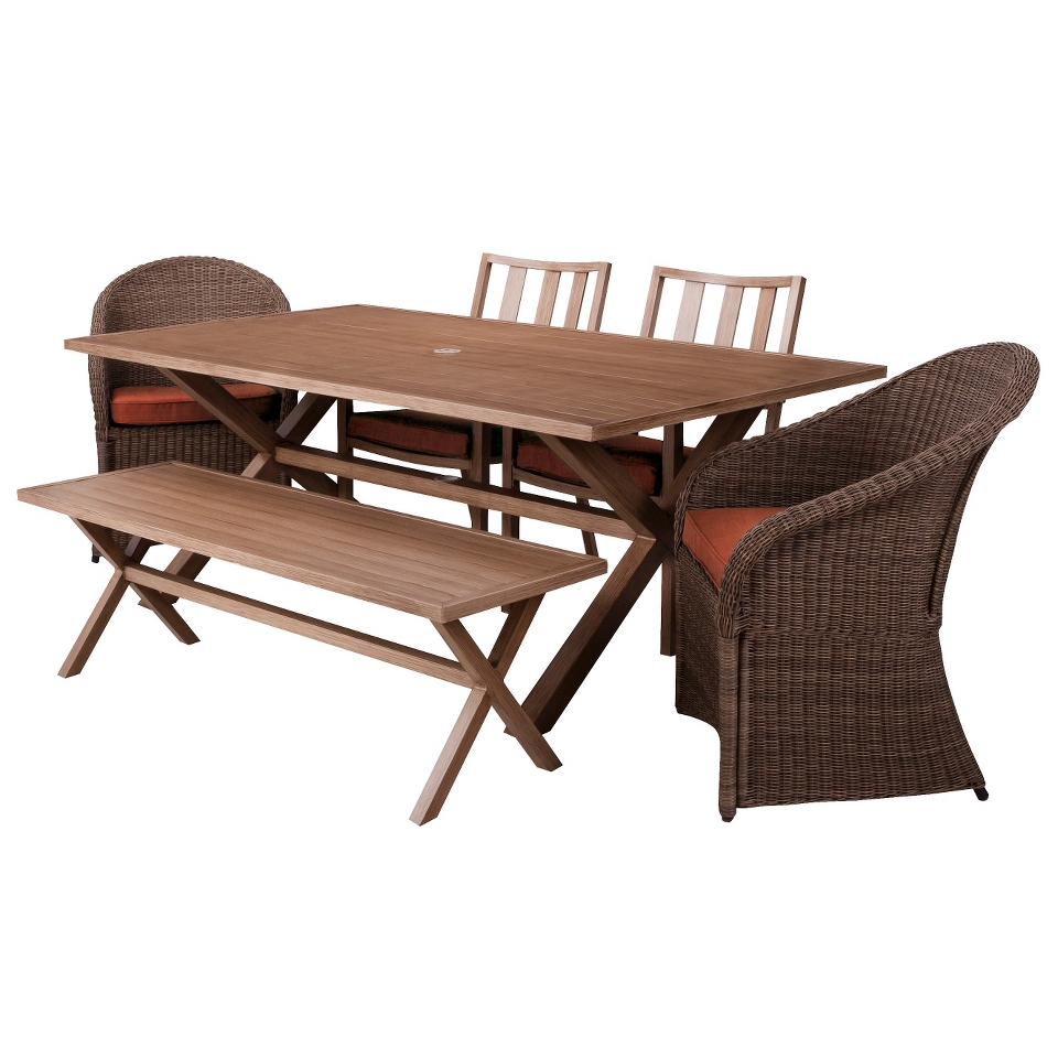 Threshold™ Holden 6 Piece Metal/Wicker Rectangular Patio Dining