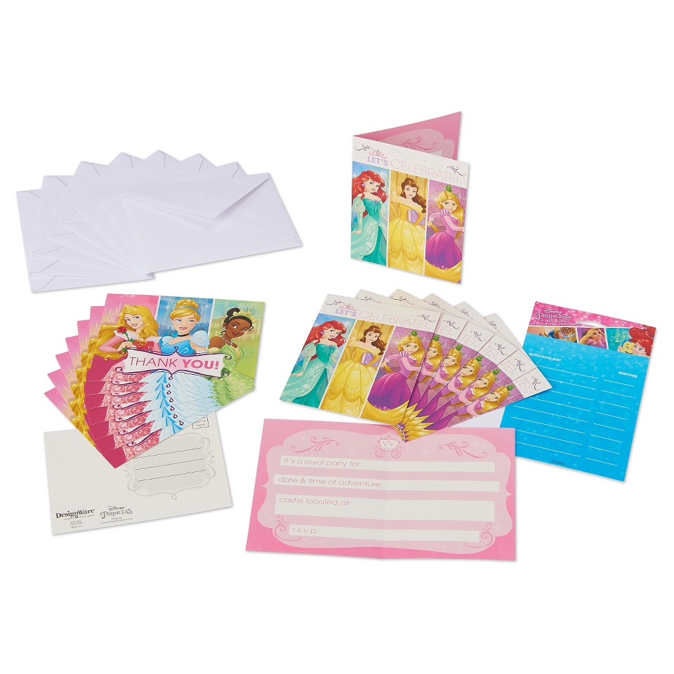 Disney Princess Invite and Thank You Kit 16 Count