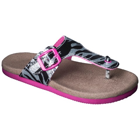 Girl's Zebra Footbed Sandals - Multicolor : Target