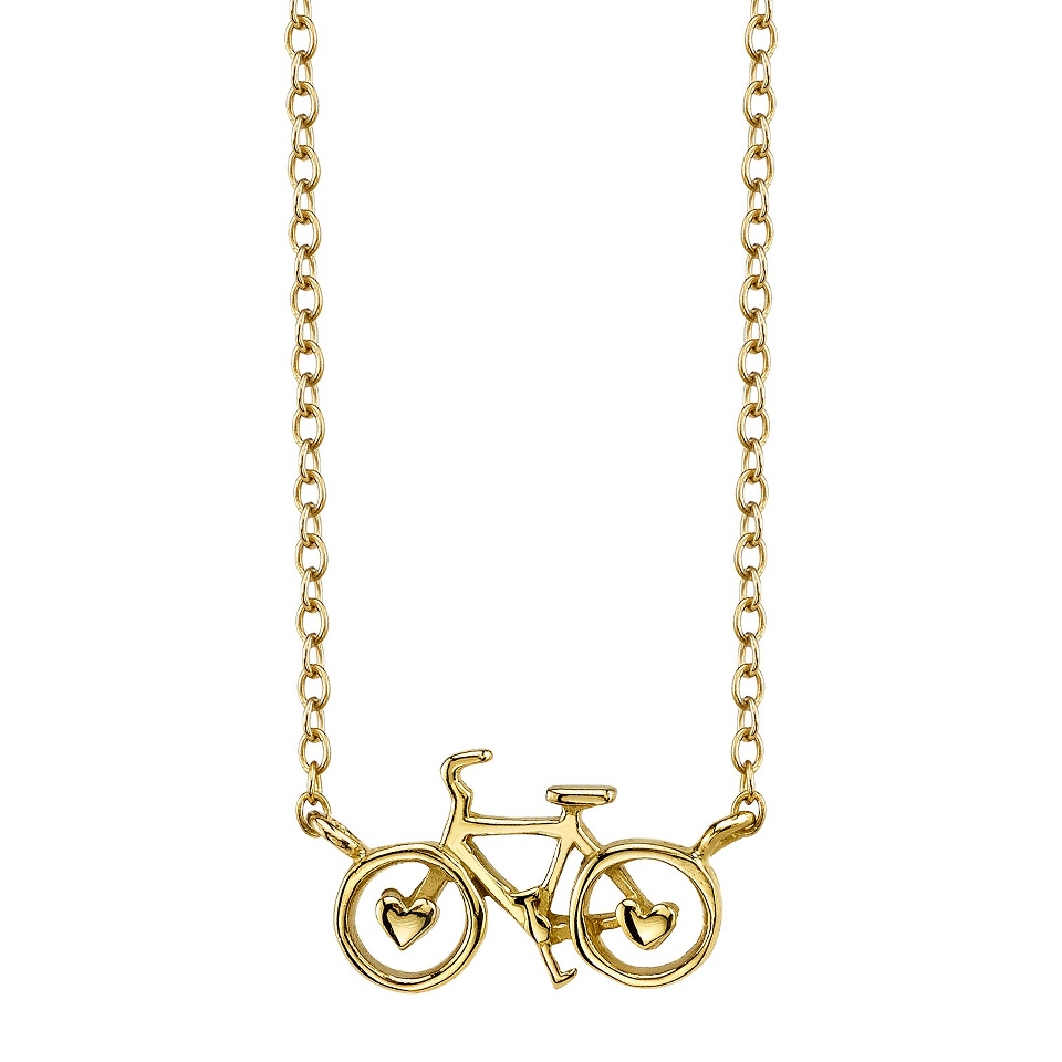 Footnotes Sterling Silver Bicycle Station Necklace   Gold