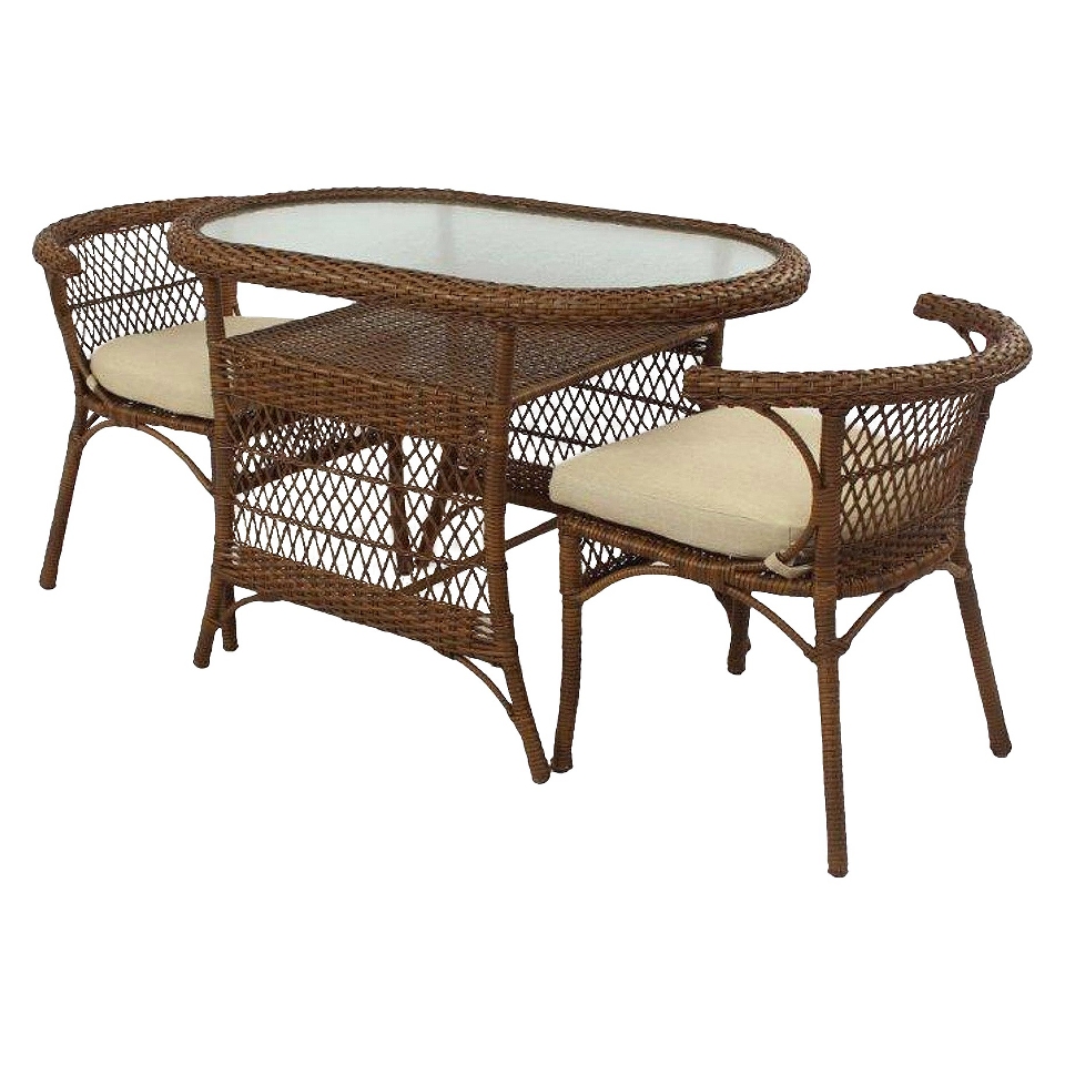 Corona Wicker 3 Piece Patio Bistro Set