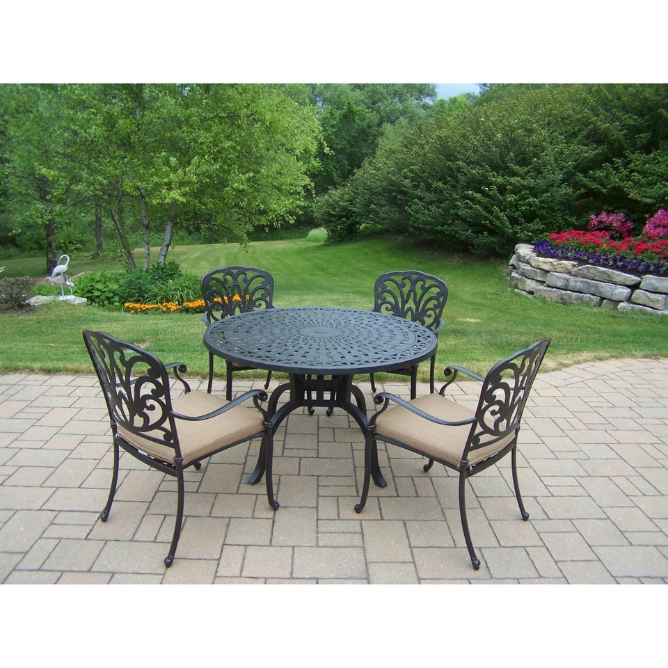 Hampton 5 Piece Aluminum Patio Dining Furniture Set