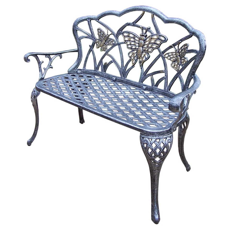 Butterfly Cast Aluminum Loveseat Bench