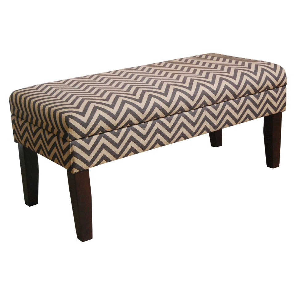 Decorative Storage Bench   Chocolate/Tan Chevron