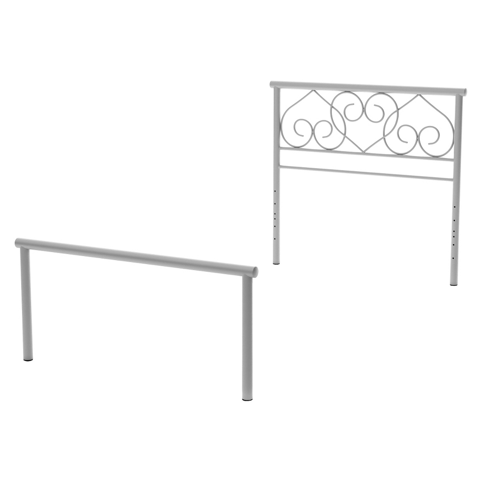 Amisco Love Kids Metal Headboard and Footboard White Twin