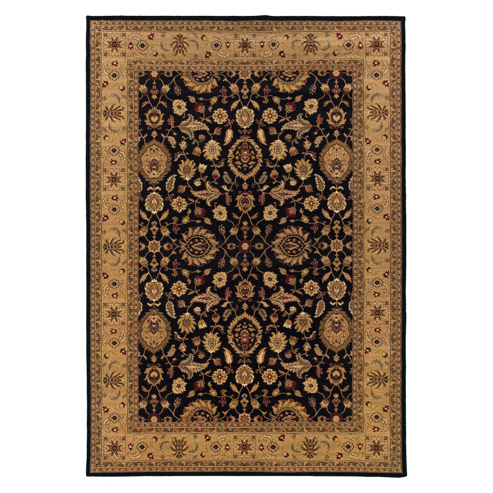 Chamberlain 80% Wool Area Rug   Black/Beige (53x79)