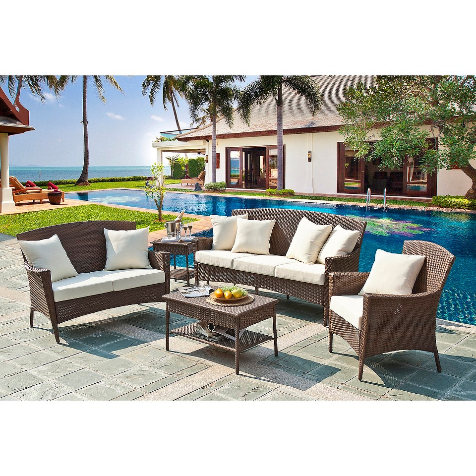 Panama Jack™ Key Biscanye 5 Piece Wicker Patio Conversation