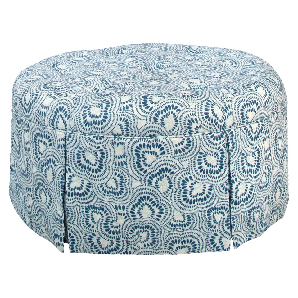 add to registry for Tilton Fenwick Skirted Ottoman   Jax Blue add to