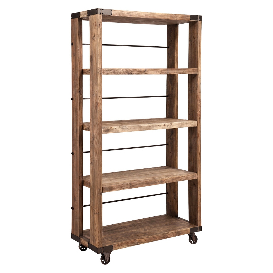 Zuo Newcomb 4 Shelf Bookcase   Distressed Natural