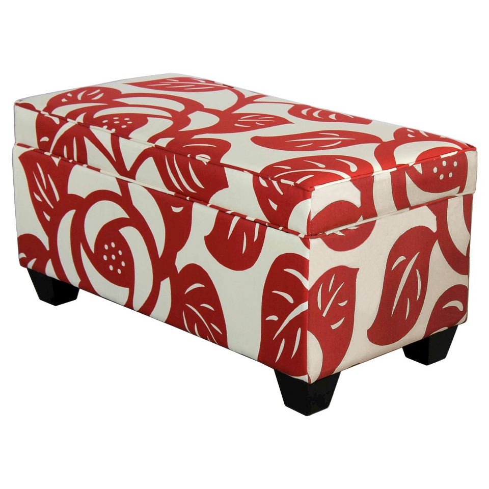 Skyline Seedling by Thomas Paul Storage Ottoman   Dec Rose Red