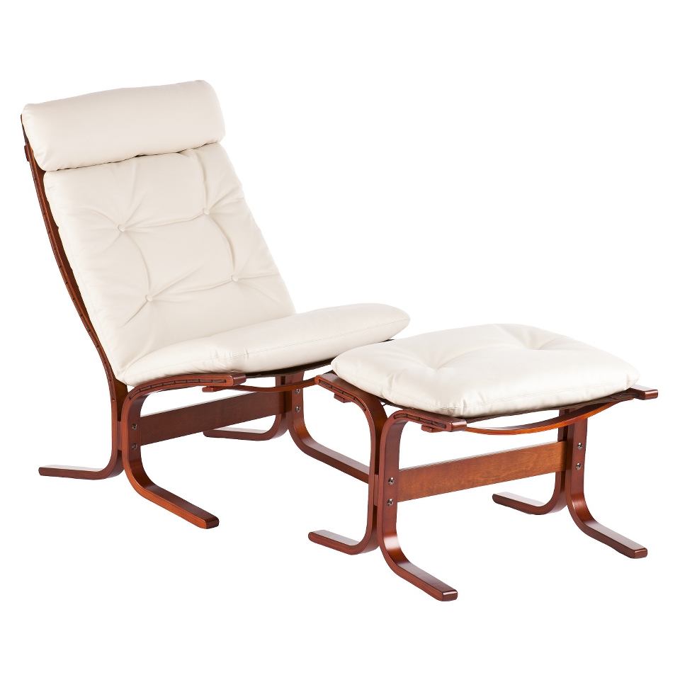 Southern Enterprises Cambridge Chair and Ottoman   White