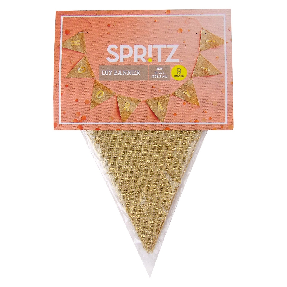 Spritz Banner 80 Burlap with gold lurex 9 Ct