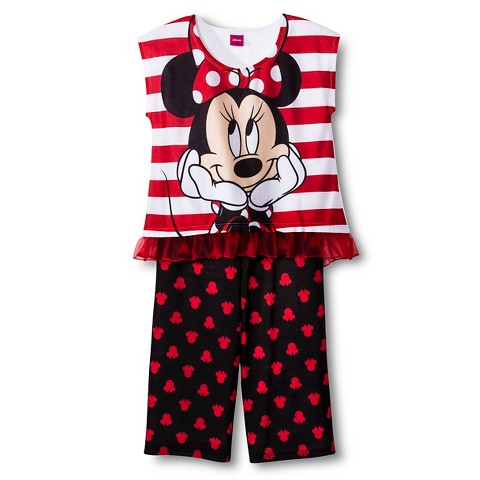 Disney® Girls' Minnie Mouse Capri Pajamas : Target