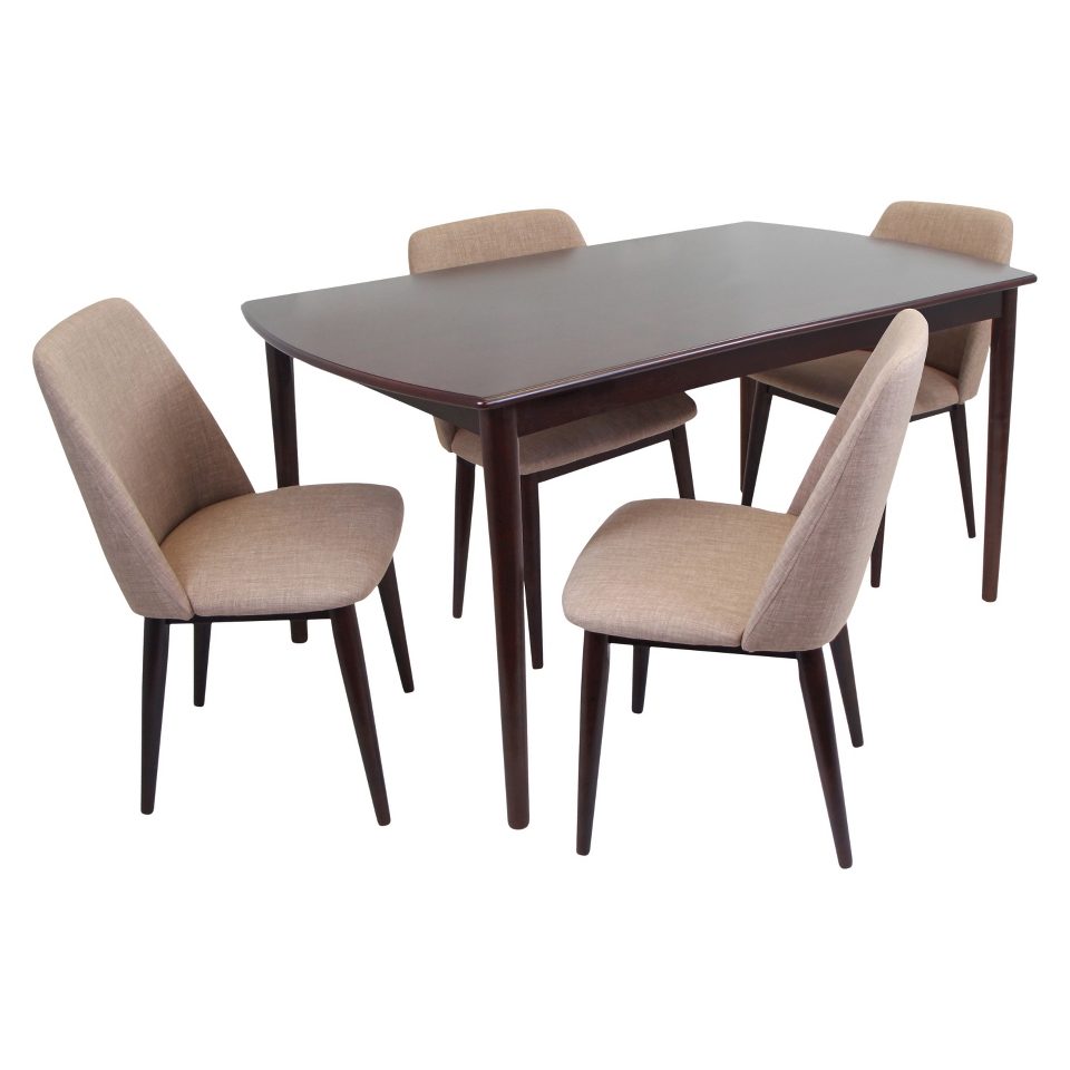 Lumisource Tintori 5 Piece Dining Set   Espresso