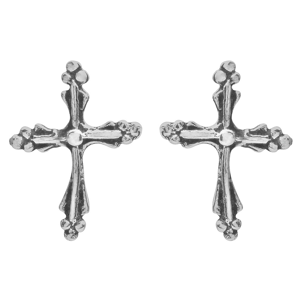 Womens Tressa Collection Cross Stud Earrings   Silver