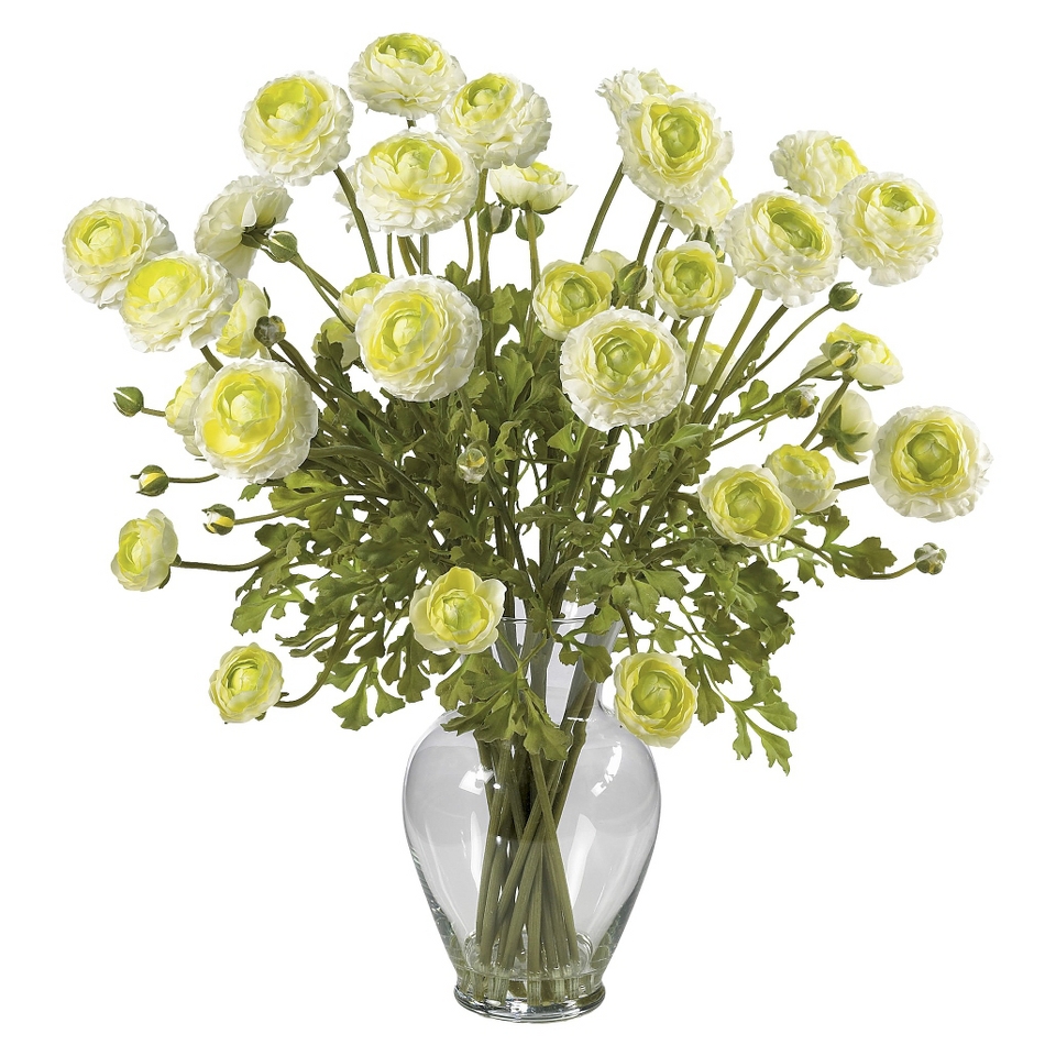 Nearly Natural Ranunculus Liquid Illusion Silk Flower Arrangement