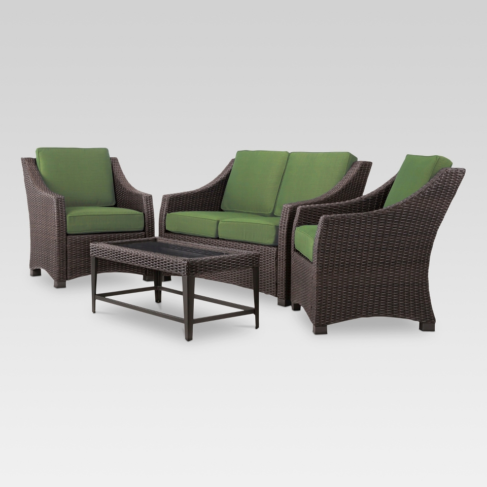 Threshold™ Belvedere 4 Piece Wicker Patio Conversation Set