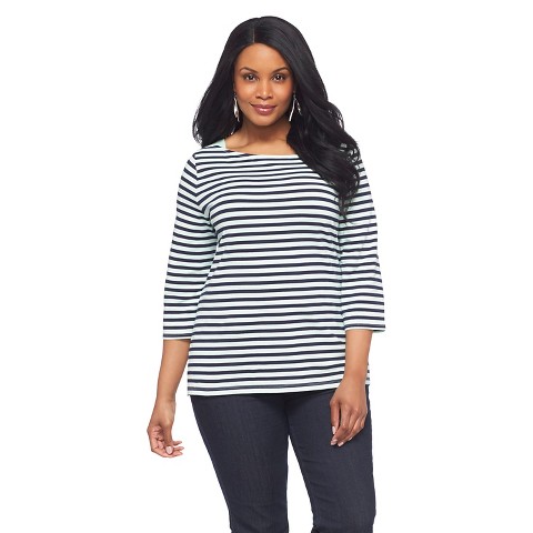 Women's Plus Size 3/4 Sleeve Boat Neck Top-Merona® : Target
