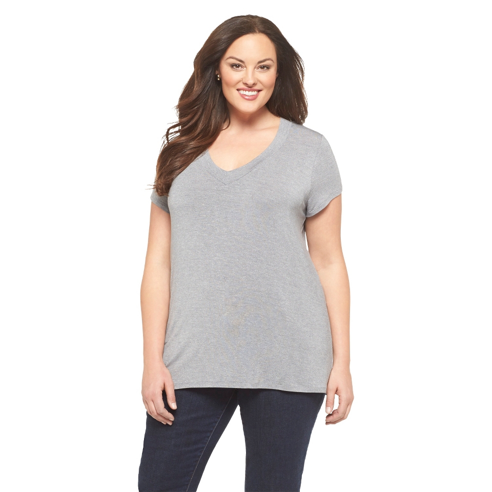 Womens Plus Size Favorite V Neck Tee Gray Merona®